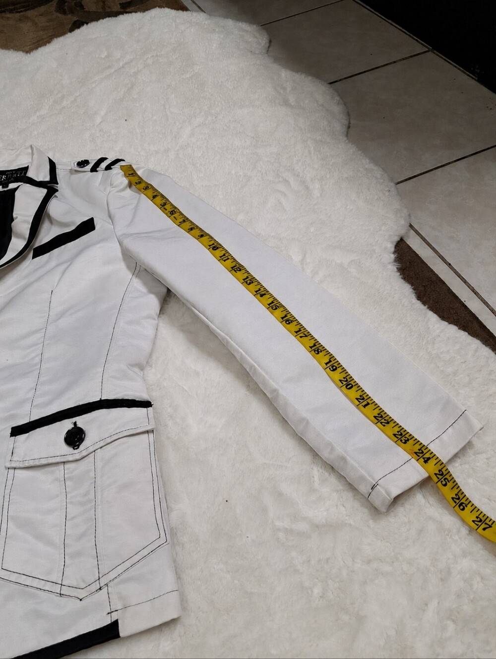 Moy Ferreti White & Black Military Nautical Contrast-Trim Blazer Men Size Large - Picture 15 of 16